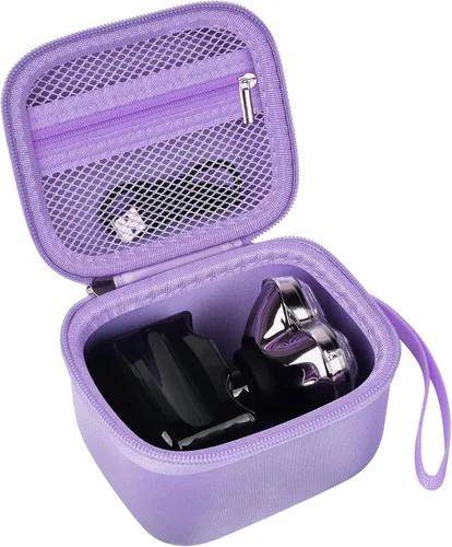 Miniatura 8 de Funda para afeitadora de calavera eléctrica Pitbull Pro, rotativa de viaje duro para hombres, recortadora de barba con bolsillo de malla con Beige