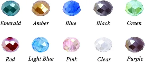 Miniatura 7 de Mandala Crafts 10 cuentas de cristal Briolette de 0.394 in de colores AB surtidos para manualidades, 150 cuentas de vidrio facetadas sueltas para 10