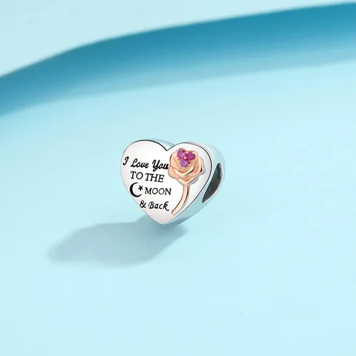 Miniatura 2 de MallDou Jewelry Dije de plata de ley 925 para dijes, pulseras, lazo, árbol familiar, corazón, regalo de cumpleaños, Cristal, Circonita cúbica