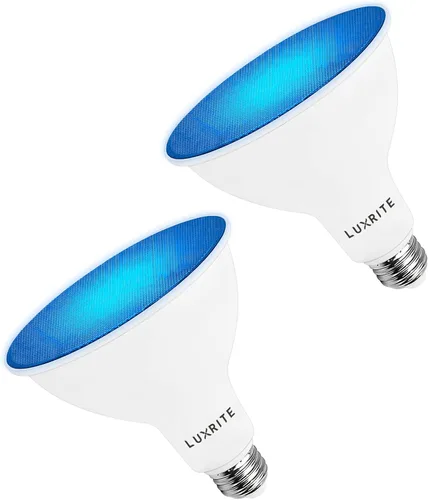 Miniatura 17 de LUXRITE Bombilla LED PAR38 azul de inundación, 8 W (equivalente a 45 W), bombilla LED azul de inundación, clasificación húmeda, certificación UL