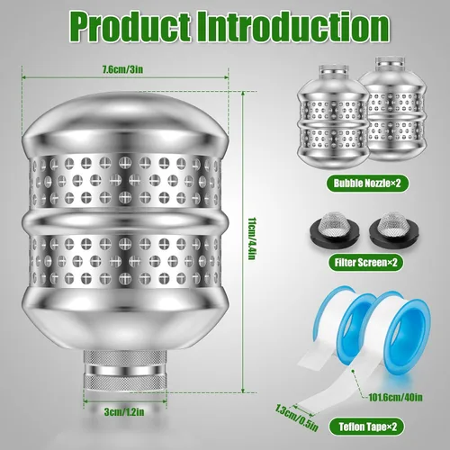 Miniatura 3 de 2 cabezales de rociador burbujeador de hilo de 3/4-15NH, boquilla de inundación de aluminio con cinta cruda, cabezal de rociador de metal de flujo