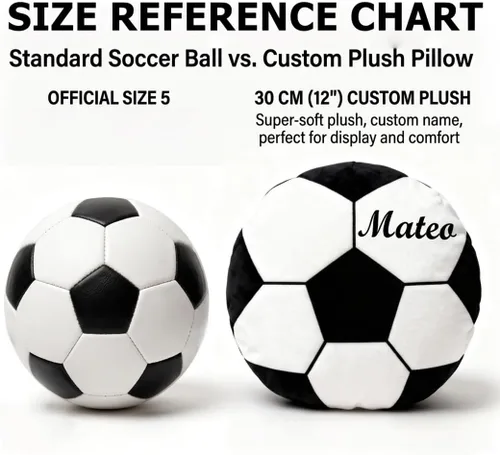 Miniatura 3 de Almohada de pelota de fútbol personalizada con número de nombre, regalo deportivo personalizado para niños y niñas, cojín de fútbol de felpa