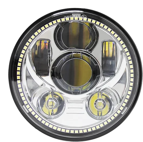 Wisamic Faro delantero LED de motocicleta de 5.75 pulgadas con halo DRL compatible con Harley Davidson Dyna Street Bob Super Wide Glide Low Rider