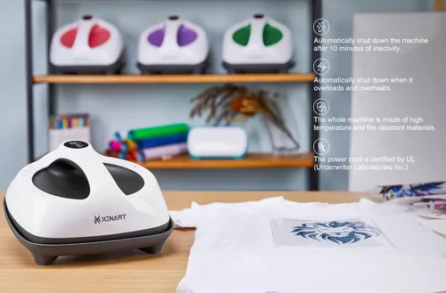Miniatura 3 de Xinart Máquina de prensa de calor para camisetas, máquina de prensa de calor portátil de calor uniforme rápido de 9 x 9 pulgadas