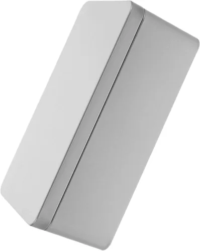 Angoily Caja de lata vacía rectangular con tapa, caja de almacenamiento de hojalata rectangular para galletas, contenedor de lata de metal para