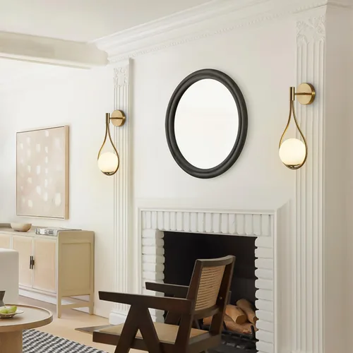 Miniatura 8 de Lámpara de pared de cristal dorada de mediados de siglo, moderna lámpara de pared con acabado de latón antiguo, lámpara de pared de mesita de noche