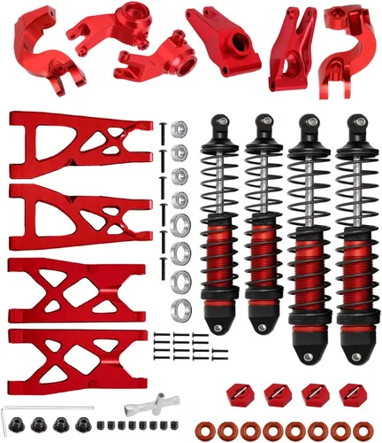 Miniatura 7 de Pieza de mejoras para 1/10 Vorteks/Granite/Senton 4x4 3S Blx Mega 550, amortiguadores RC de aleación, brazo de suspensión delantero y trasero, Azul