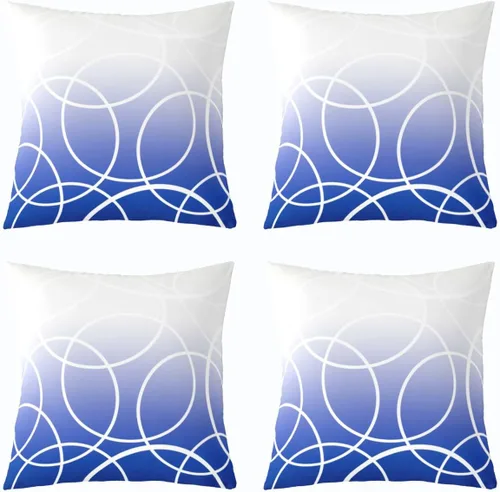 Miniatura 16 de Fundas de almohada geométricas modernas con rayas en rojo, marrón y negro, diseño retro de círculos y remolinos, juego de 4 fundas de almohada de 16