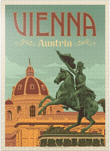 Miniatura 9 de MyPuzzle Austria: Viena, póster vintage, rompecabezas de 100 piezas para adultos