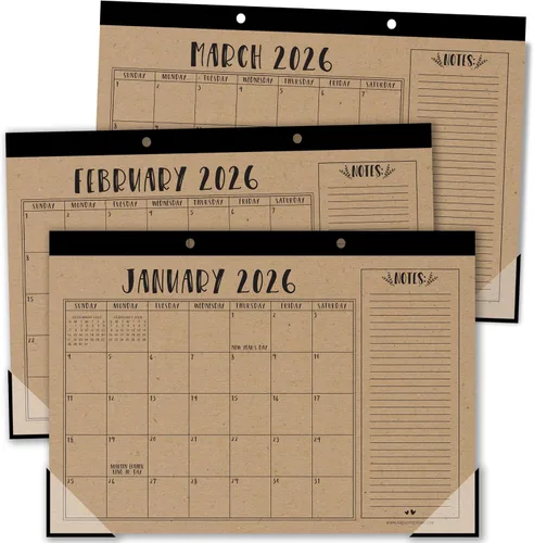Miniatura 19 de Hadley Designs Calendario de escritorio grande 2026-2027 – Calendario de escritorio 2026, calendarios de escritorio de 18 meses para el hogar
