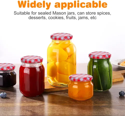 Miniatura 3 de Kichvoe Tapas para tarros de conserva, paquete de 40 tapas herméticas de 2.55 pulgadas para frascos de conserva, botellas de gelatina a prueba