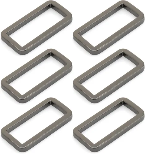 Miniatura 11 de CRAFTMEMORE Hebilla de anillos rectangulares planos de metal para bolsa, correa de cinturón, acabado de calidad de bucle resistente, paquete de 6