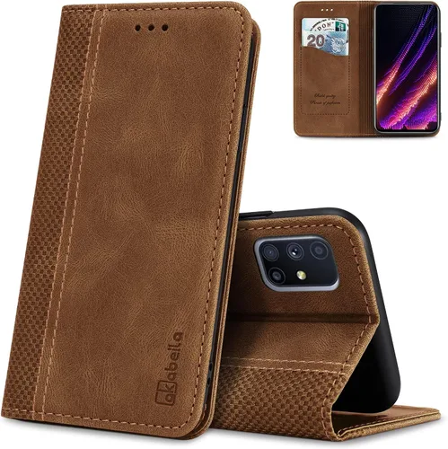 Miniatura 44 de AKABEILA Para Samsung A5 2017 Cartera Funda de Tarjeta de Crédito Titular Cierre Magnético Kickstand PU Cuero A Prueba de Golpes Flip Folio Libro