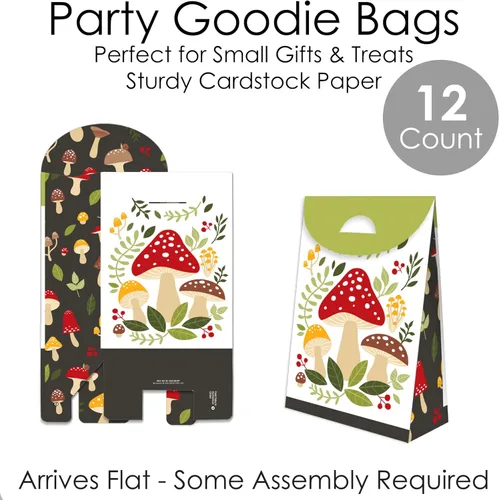 Miniatura 5 de Big Dot of Happiness Wild Mushrooms – Bolsas de regalo de fiesta de setas rojas – Cajas de regalos para fiesta – Juego de 12