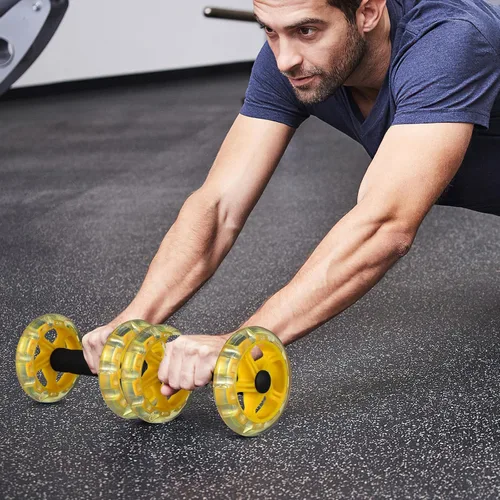 Miniatura 5 de Dual-wheel Ab Roller for Core Strengthening with Non-slip Handles Lightweight Fitness Roller for Men and Women Portable Exercise Equipment to Burn