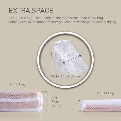 Miniatura 3 de Bolsas de malla extra grandes para ropa delicada, 2 bolsas de lavandería duraderas Jumbo XXL, bolsas de malla con lazo para colgar. Segura para ropa