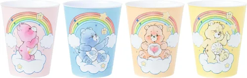 Miniatura 37 de Silver Buffalo Care Bears on Clouds con Funshine, Tenderheart, Cheer and Grumpy Bear - Juego de 4 mini vasos de 1.5 onzas Osos de cuidado