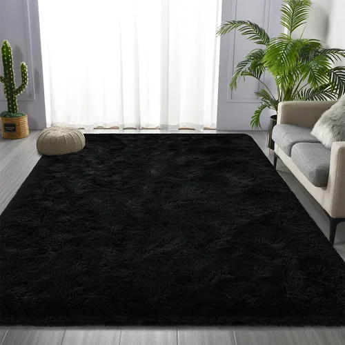 Miniatura 2 de Deerhoo Alfombra de Área Shag, 4 X 6 Alfombras de Felpa Suaves para Sala de Estar, Alfombra Ultra Suave Esponjosa y Peluda para Dormitorio, Alfombra