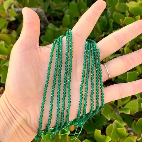 Miniatura 3 de Adabele GH3R-10 - 230 piedras preciosas curativas de jade verde esmeralda natural de 0.12 pulgadas (0.118 in) pequeñas y pequeñas cuentas sueltas