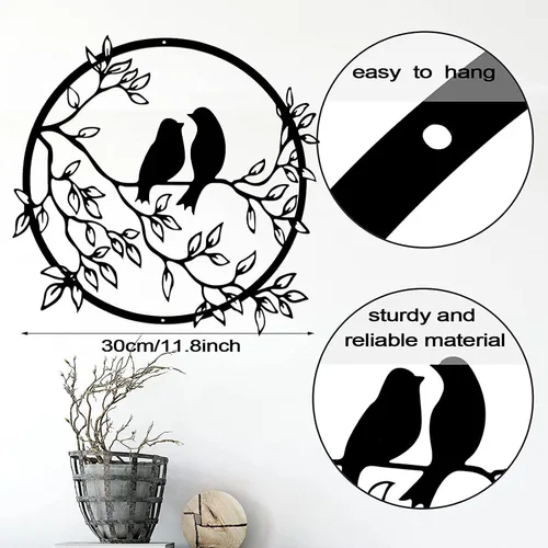 Miniatura 2 de Arte decorativo de pared de árbol de metal – 11.8 pulgadas, decoración decorativa de árbol de la vida, decoración de sala de estar, escultura
