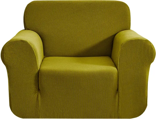 Miniatura 86 de CHUN YI - Funda elástica de 1 pieza para sillón grande, funda protectora suave de Jacquard con elastano, detalle de cuadros y parte inferior