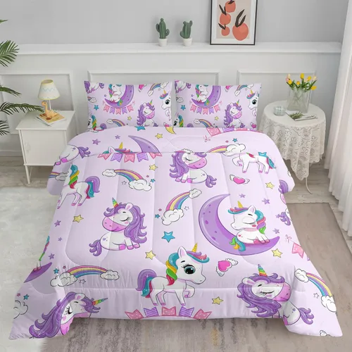 Miniatura 38 de Axolotl - Juego de ropa de cama para niños con diseño de gatos de dibujos animados tamaño individual, juego de edredón con líneas degradadas y lindo