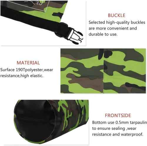Miniatura 3 de Bolsa seca impermeable de 2L/5L/10L/15L/20L/30L, saco enrollable que mantiene el equipo seco para kayak, rafting, navegación, natación, campamento