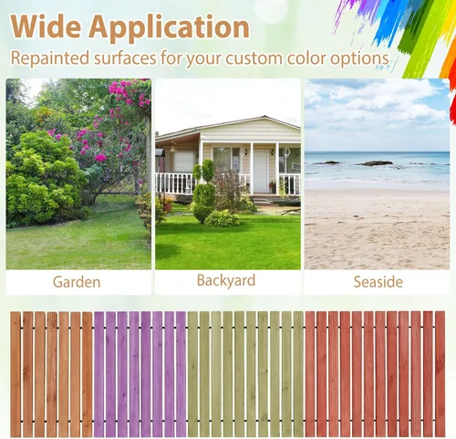Miniatura 8 de Tangkula Camino de jardín enrollable de 8 pies, pasarela recta para exteriores con alambre de acero y textura antideslizante, paseo marítimo
