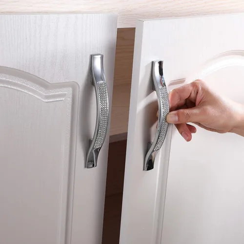 Miniatura 3 de LANC Tiradores de gabinete de cristal negro para cocina y baño, manijas de gabinete para dormitorio, pomo de gabinete negro mate brillante