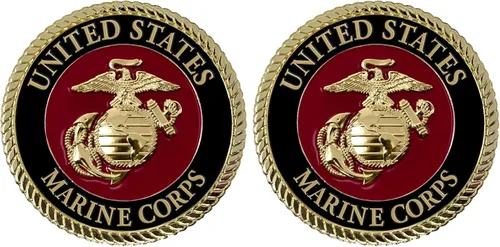Miniatura 5 de Medalla USMC – 2.25 Pulgadas – Emblema de Cuerpo de Marines EGA de Águila, Globo y Ancla en Negro y Plata