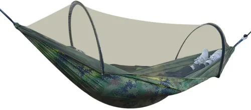 Miniatura 7 de Hamaca automática de mosquitera de apertura rápida, hamaca de poste de campamento al aire libre, mecedora de nailon antivuelco, 102.4 x 55.1 in