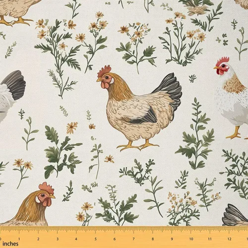 The Yard - Tela de estilo rústico para gallina, tela de poliéster de franela suave de pollo, animales de granja, tela no elástica, suministros de