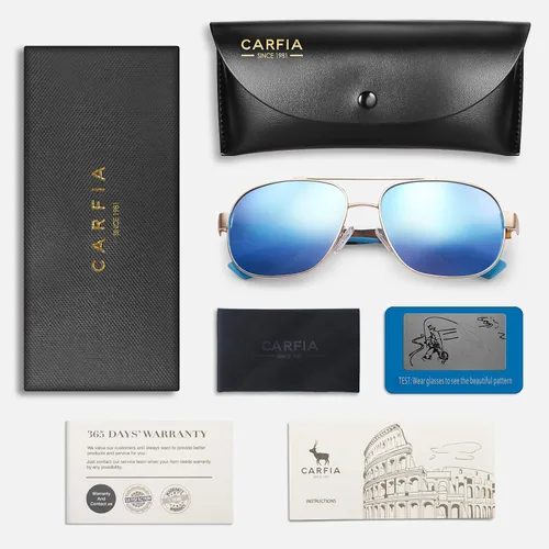 Miniatura 7 de CARFIA Gafas de sol clásicas para hombre de metal polarizadas protección UV CA5377