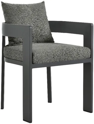 Miniatura 10 de Modway Tahoe Silla de comedor de tela de aluminio con recubrimiento en polvo para patio al aire libre en gris carbón - Silla de comedor de metal