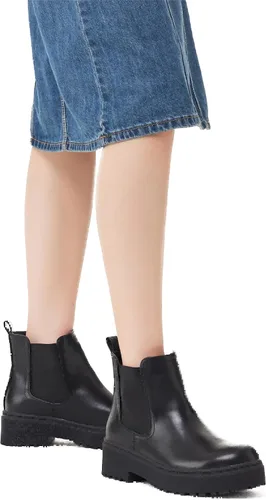 Miniatura 4 de HIKOWENLINN Botas Chelsea sin cordones con plataforma para mujer