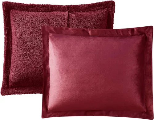 Miniatura 5 de Sweet Home Collection Juego de edredón Sherpa de 3 piezas tamaño King, conjunto de ropa de cama de felpa con textura de sherpa suave y fundas a