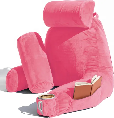 Miniatura 23 de Nestl Almohada de lectura para niños y adolescentes con espuma viscoelástica triturada, almohadas de respaldo para leer, ver y jugar, uso