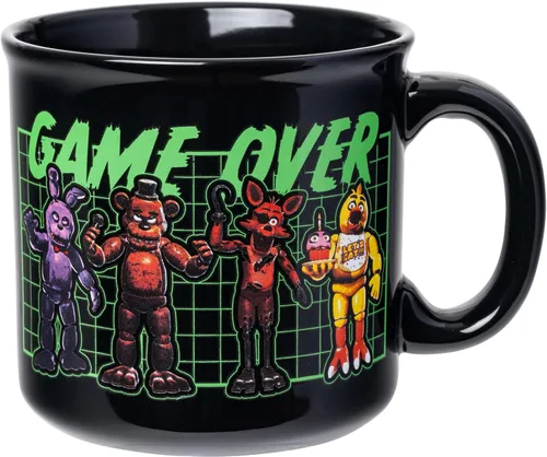 Miniatura 25 de Silver Buffalo - Taza de cerámica de campamento de Los Ositos Cariñositos con purpurina y frase «Positive Vibes» de 20 onzas Care Bears Vibes