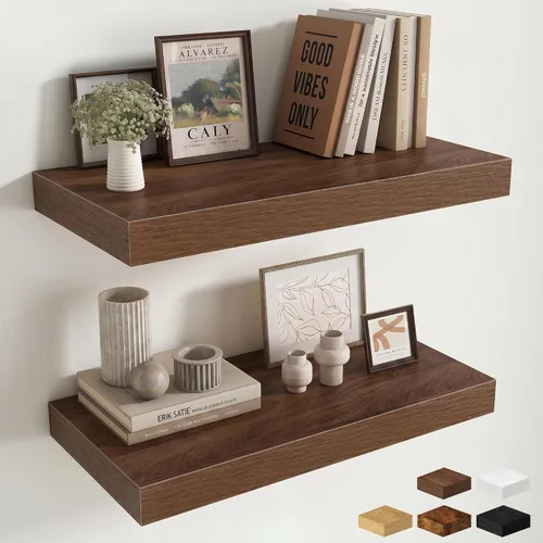 Miniatura 134 de Estantes flotantes de 48 pulgadas para pared, estante de chimenea de 10 pulgadas de profundidad, estantes flotantes de madera para pared, estantes