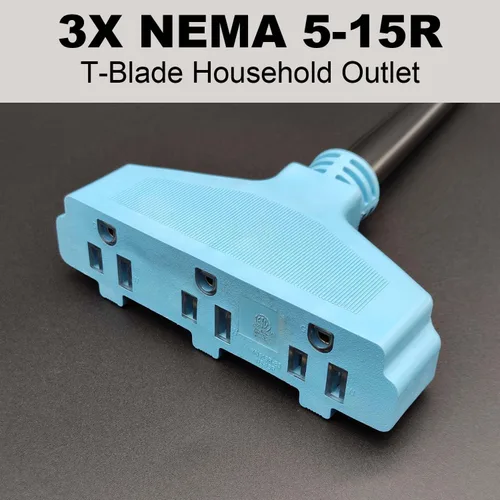 Miniatura 5 de CircleCord Cable adaptador de distribución de secadora de 3 clavijas, 30 amperios a 110 V, NEMA 10-30P macho a 3X 5-15R enchufe doméstico hembra