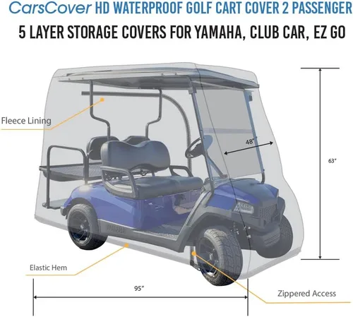 Miniatura 7 de CarsCover HD - impermeable, cubierta para carro de golf UTV para Yamaha, Club Car, EZ Go