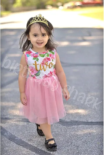 Miniatura 3 de Conjunto de vestido de cumpleaños para bebé niña de dos años