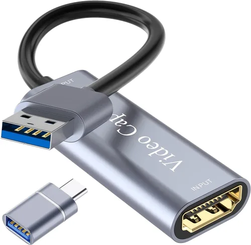 Tarjeta de Captura de Video, Tarjeta de Grabación de Video Maravillosa 4K HDMI a 1080P USB C para Transmisión de Juegos, Grabador de TV, para