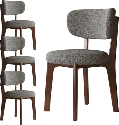 Miniatura 15 de Sillas de comedor de nogal, juego de sillones 2/4, juego de comedor moderno de mediados de siglo con patas de madera silla de comedor para cocina