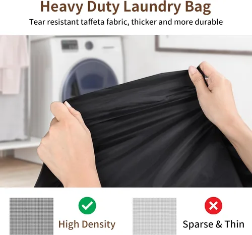 Miniatura 2 de OTraki Paquete de 2 bolsas de lavandería lavables de viaje de 20 x 24 pulgadas, bolsas de lavandería resistentes con asas, ropa sucia, cordón