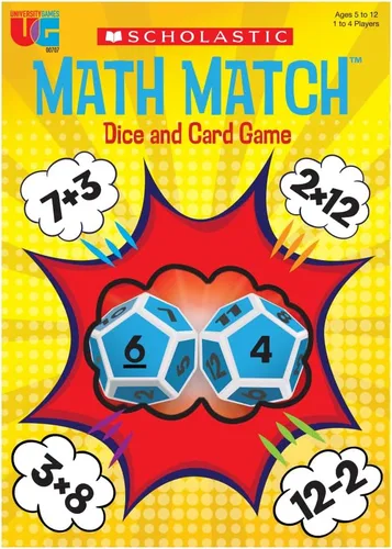 Miniatura 2 de University Games, Juego de Dados de Viaje Scholastic Math Match, Juego de Refuerzo Matemático para Niños, para 2 o Más Jugadores a Partir de 5 Años