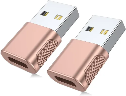 Miniatura 8 de Adaptador USB-C hembra a USB-A macho (paquete de 2), carga rápida de 18 W, transferencia de datos de 480 Mbps, soporte de audio y CarPlay