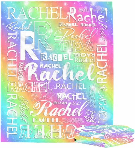Miniatura 3 de Manta personalizada AOFUN con texto de nombre para adultos y niños, regalo para cumpleaños, boda, Día de San Valentín, 40x30 pulgadas, Estilo 1