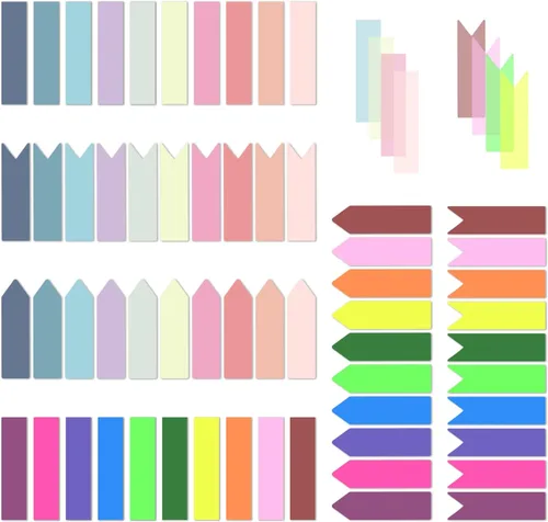 Temiary 1200 pestañas adhesivas transparentes para índice, marcadores de página para anotar libros, pestañas translúcidas de bandera de flecha,