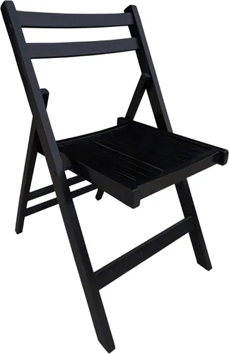 Miniatura 6 de CIATRE Eleva tus reuniones al aire libre con sillas plegables de madera de listones - Juego de 4 (negro)